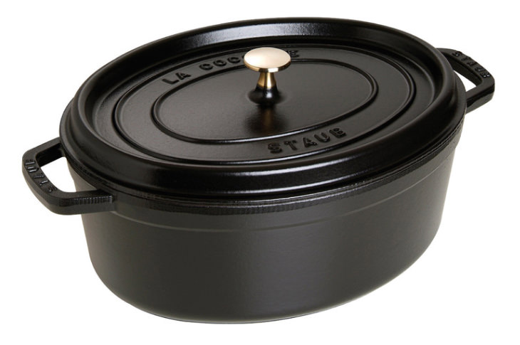 Staub Cocotte Oval 33 cm Schwarz