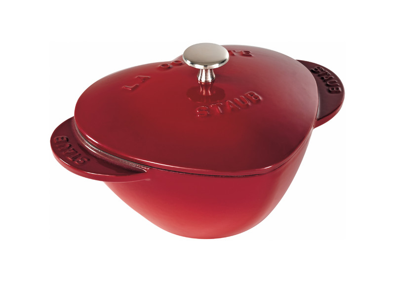 Staub Heart Shaped Cast Iron Cocotte Cherry