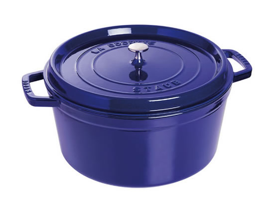 Staub - Pentola ghisa tonda - nuovo blu cm.24 - "La cocotte"