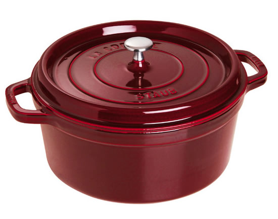 Staub Round Cast Iron Cocotte 26 cm Grenadine