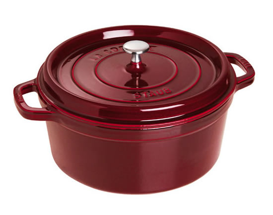 Staub - Pentola ghisa tonda - rosso granato cm.24 - "La cocotte"