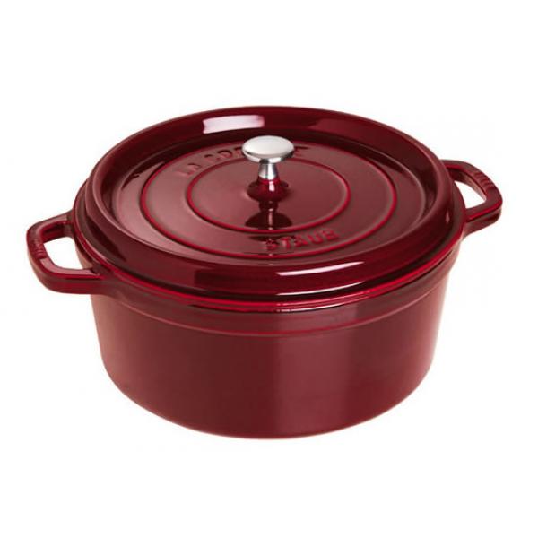 Staub - Pentola ghisa tonda - rosso granato cm.24 - "La cocotte"