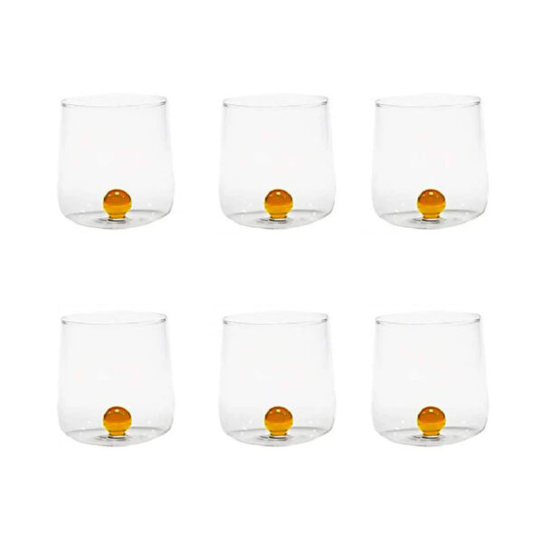 ZAFFERANO Bilia 6 Verres Jaune et Or