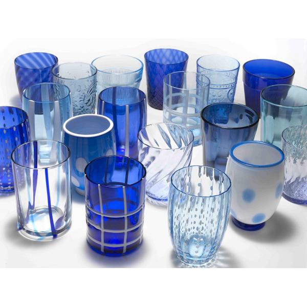 ZAFFERANO Set Melting Pot 6 Verres Bleu et Aigue-Marine