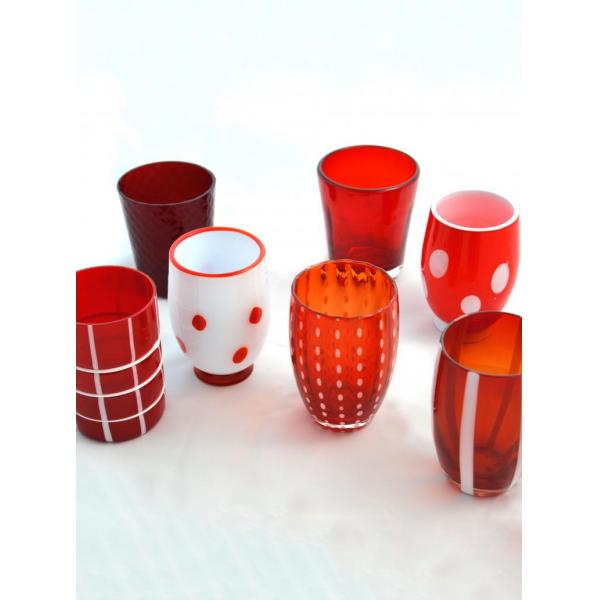 ZAFFERANO Melting Pot Juego de 6 Vasos Rojo