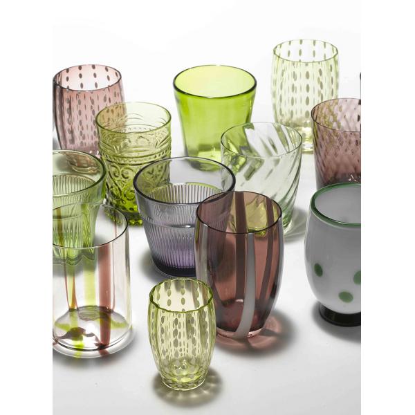 ZAFFERANO Melting Pot 6 Verres Assortis Vert/Améthyste