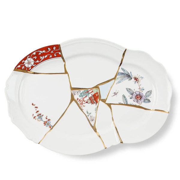 Seletti - KINTSUGI - Vassoio in porcellana cm 42,5 x 29,5