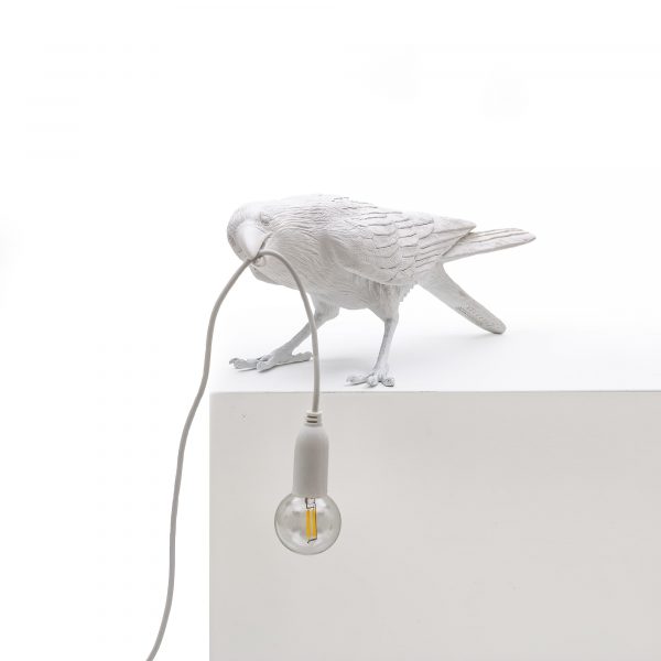 SELETTI Lampe Bird Playing Outdoor Blanc