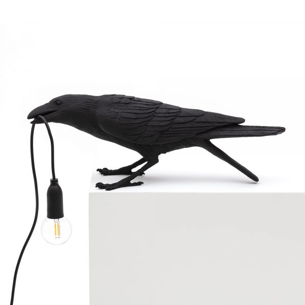 SELETTI Bird Lámpara Black Playing Outdoor