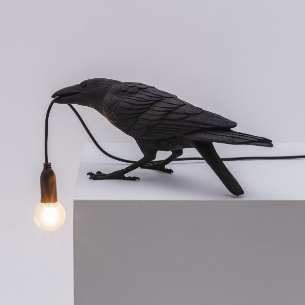 SELETTI Lampe Bird Black Playing Outdoor