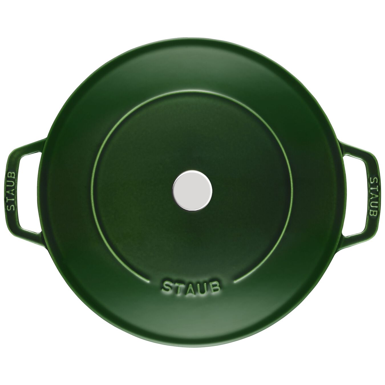 STAUB Round Cast Iron Sauté Pan With Chistera Lid 24 cm Basil Erresse
