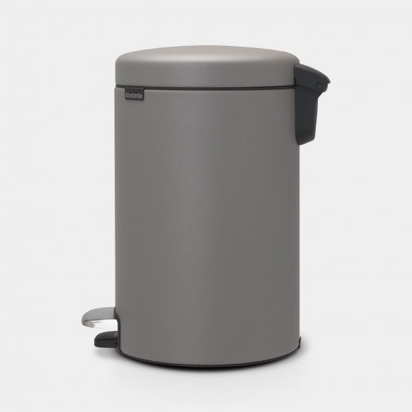 BRABANTIA Pedal Trash Can NewIcon 12 L Grey from Side