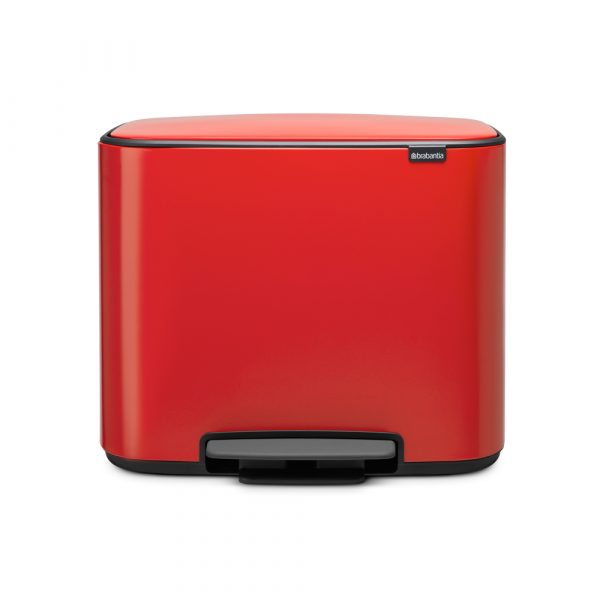 BRABANTIA Pedal Trash Can Bo 2 Buckets 11+23 L Red