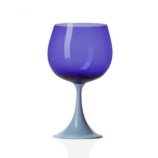 NASONMORETTI Burgundy Wine Glass Light Blue and Blue