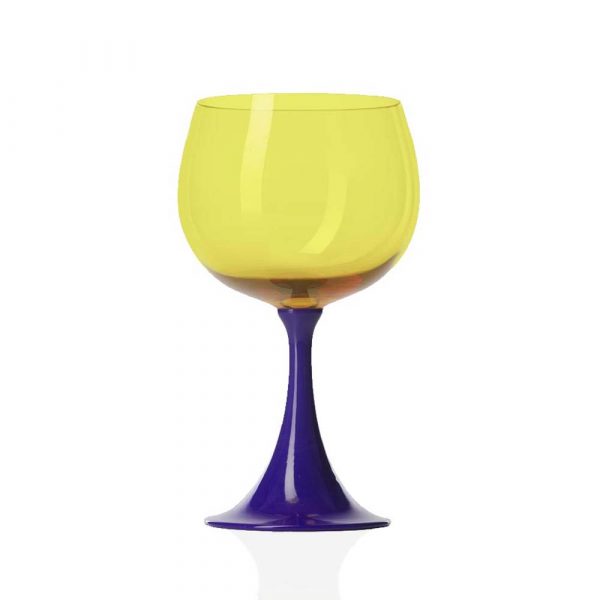 NASONMORETTI Burgundy Wine Glass Blue Yellow