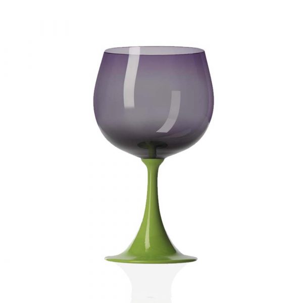 NASONMORETTI Burgundy Wine Glass Green and Purple