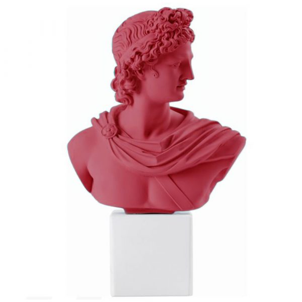 SOPHIA Statue Büste des Apollos L Rot