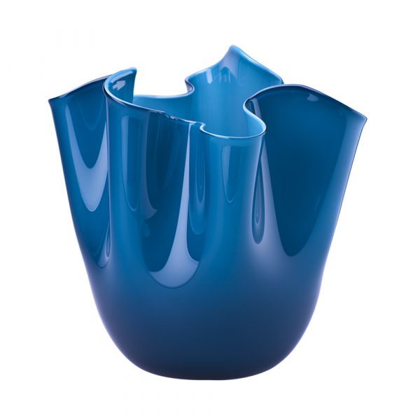 VENINI Fazzoletto Vase Blau H24