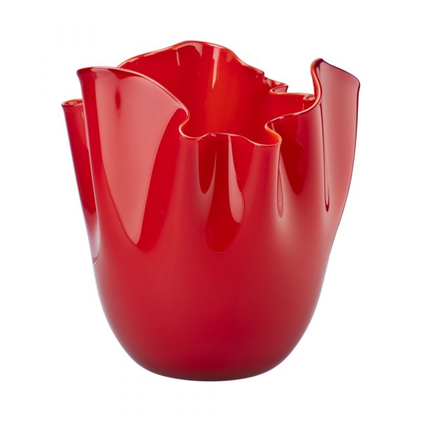 VENINI Fazzoletto Vase Red H24