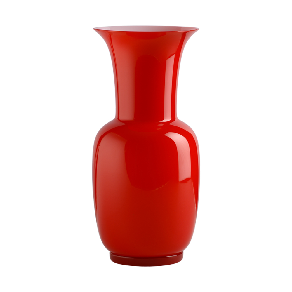 VENINI Opalino Vase Rot H 42 cm