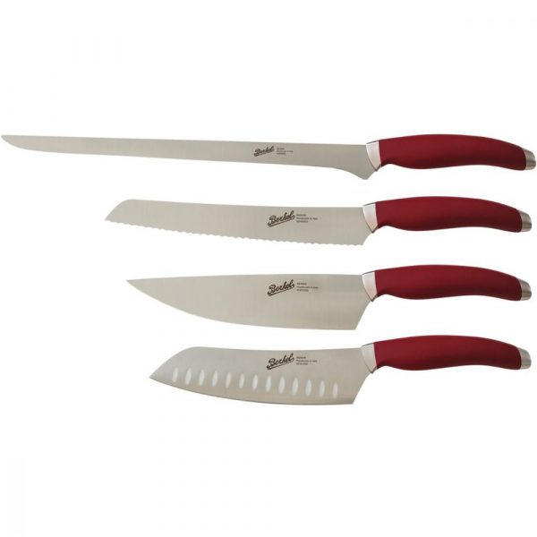 BERKEL Set 4 Chef Knives Teknica Red