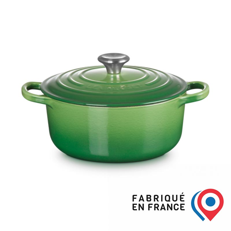 LE CREUSET Cocotte Ronde en Fonte Émaillée 24 cm Vert Erresse Shop