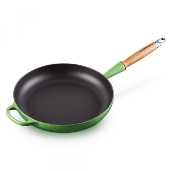 LE CREUSET Cast Iron Shallow Frying Pan with Handle 28 cm Green