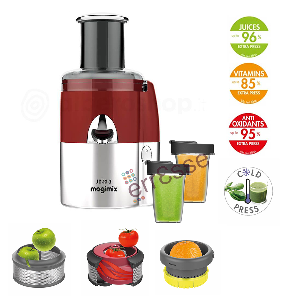 MAGIMIX Extractor Juice Expert 3 + 2 400 ml cup for free Red | Erresse Shop