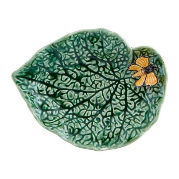 BORDALLO PINHEIRO Tablett Begonie mit Schmetterling 20 cm