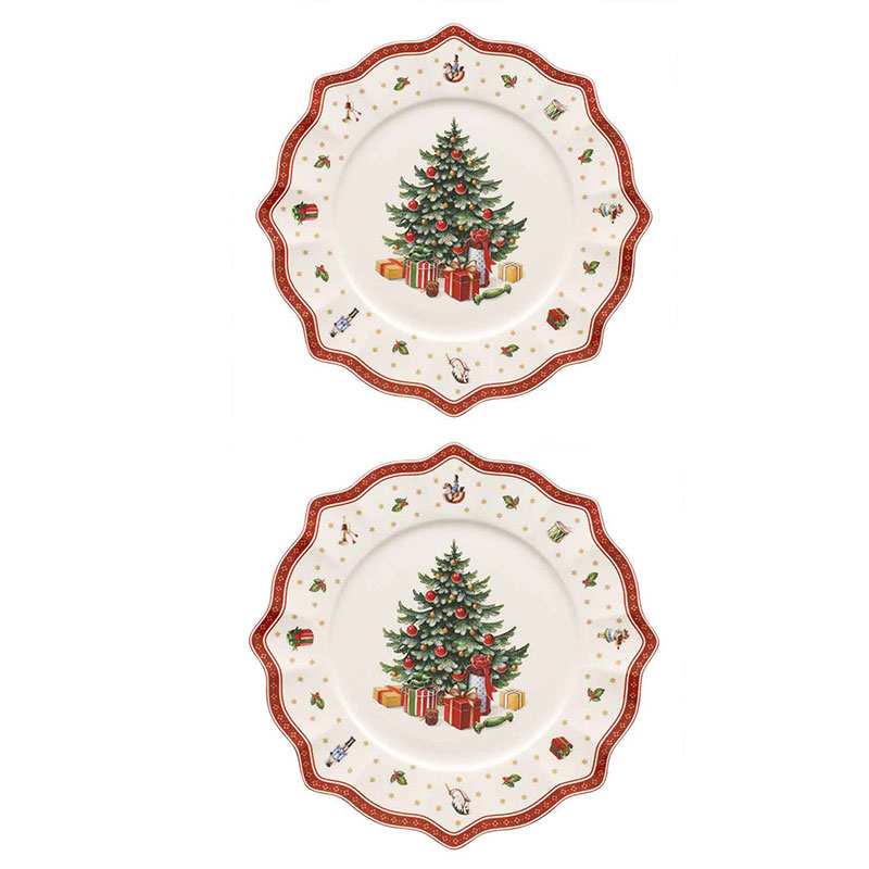 Villeroy & Boch Toy's Fantasy Ciotolina Porcellana Premium - 16cm - Decoro Addobbi Albero Di Natale Rosso - Ideale Per Biscotti E Finger Food - Regalo Natalizio Elegante