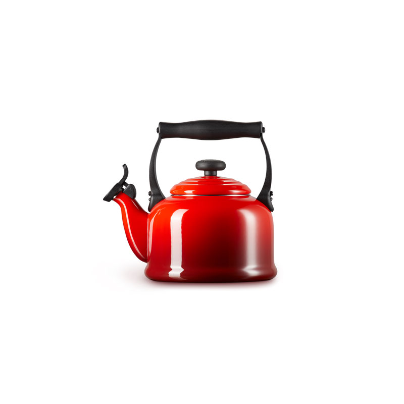 The Button Teakettle Bollitore Classico Con Fischietto - Colore Rosso Mela, Design Tradizionale, Per Gas E Elettrico