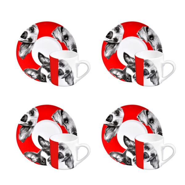 TAITÙ Best Friends Espresso Cups Dogs 4 Pieces-2