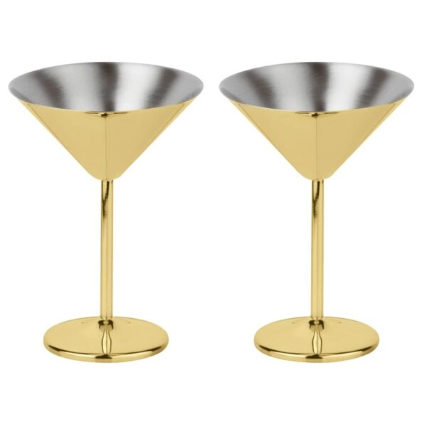 Sambonet Paderno Mixology Set of 2 Martini Cups Gold