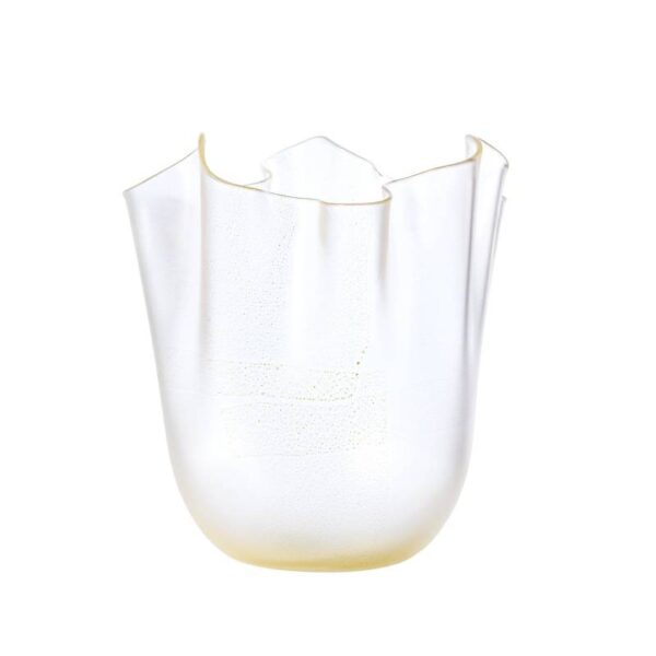 VENINI Vase Fazzoletto Cristal feuille d'or sablé H13.5