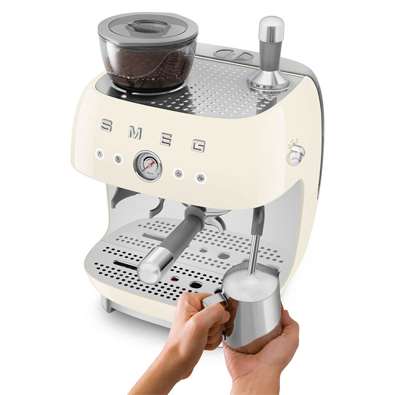 Smeg Espresso Coffee Machine & Coffee Grinder Set - Cream – Potters Cookshop