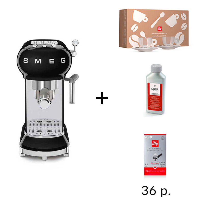 SMEG Machine à Café Noir PROMO PACK - Erresse Shop