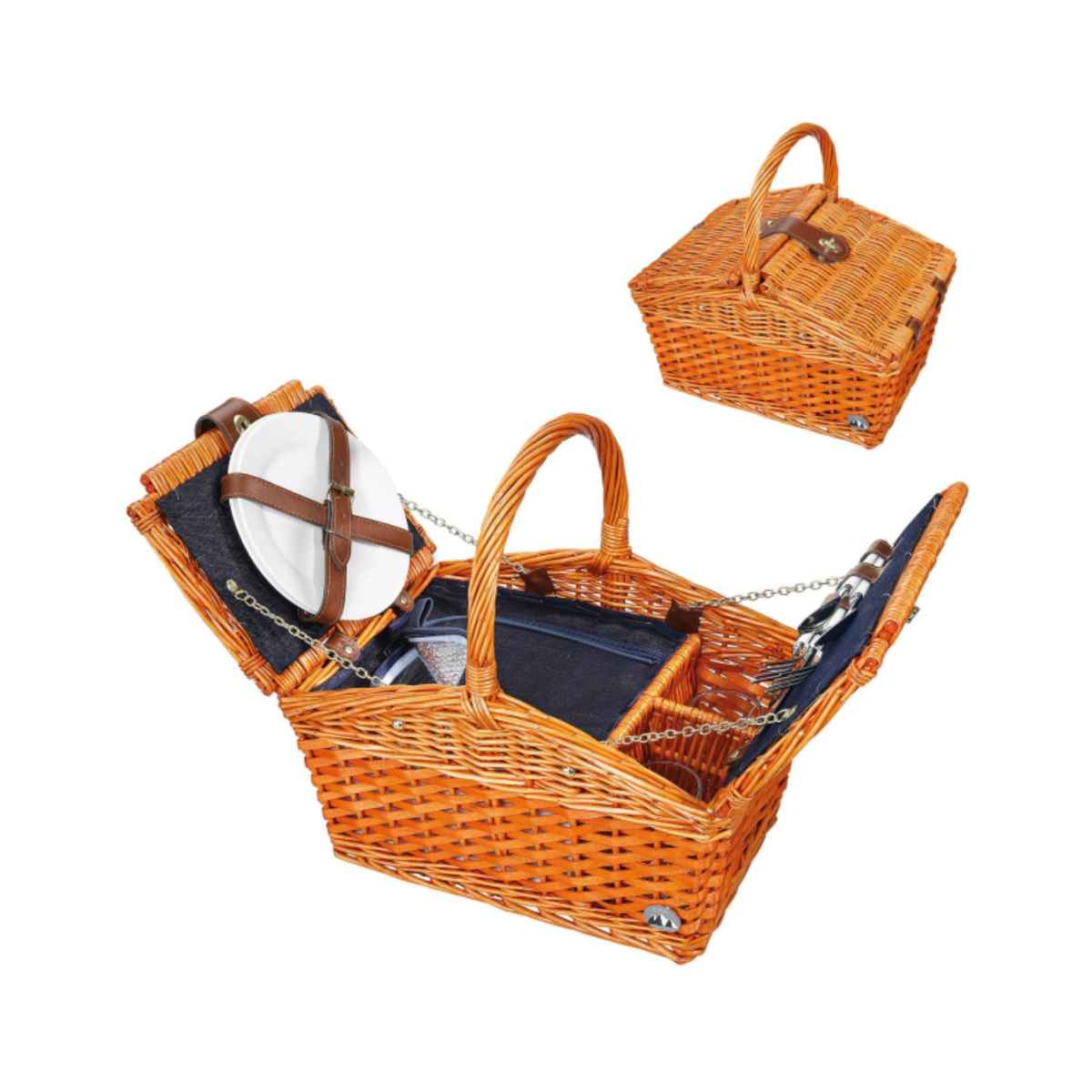 Cestino Picnic Bisceglie Per 2 Persone Valigetta Picnic In Vimini Set Completo Casa Pro 95849478