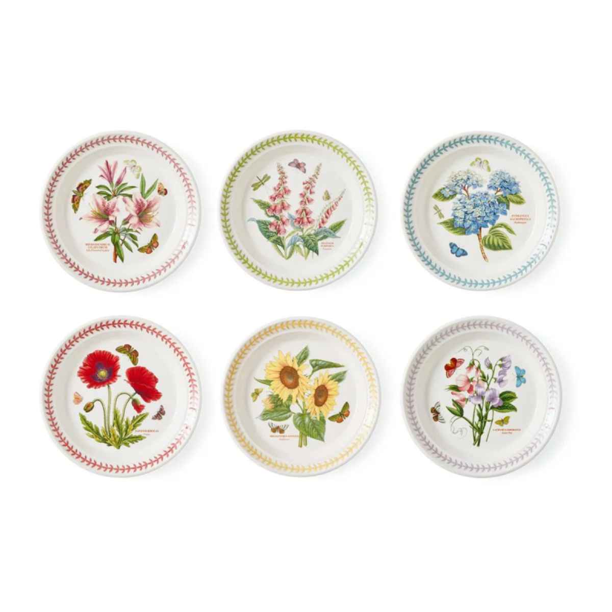 PORTMEIRION Botanic Garden Meadows Set of Fruit Plates Erresse