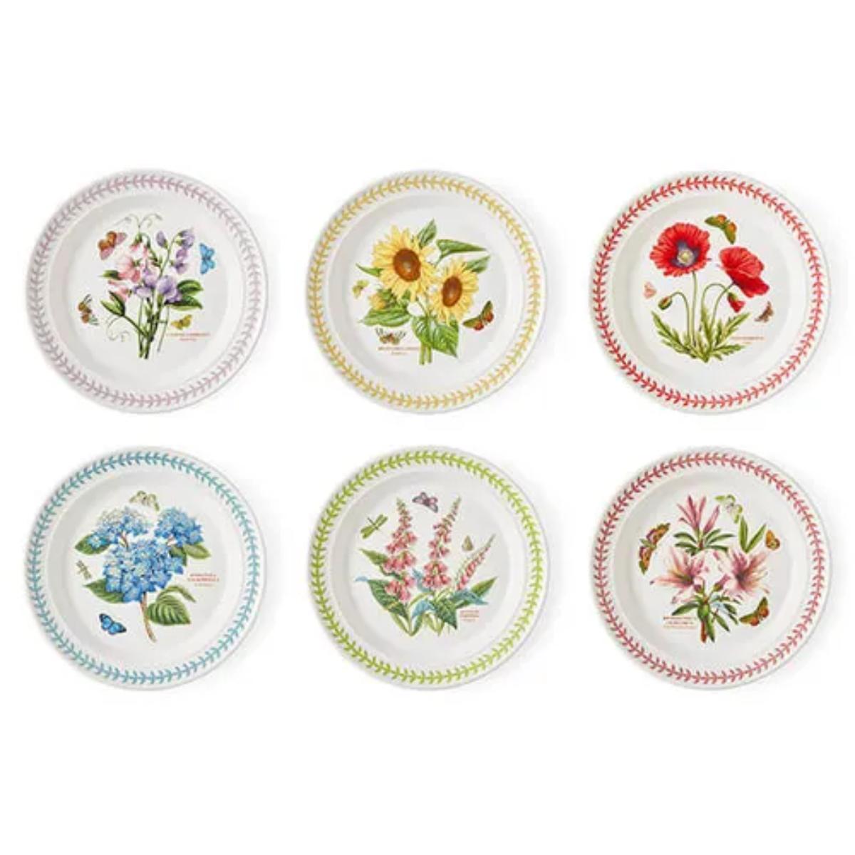 Juego De Platos Pomona Portmeirion - 18 Piezas, Diseño Con Frutas, Gres Blanco, Apto Para Lavavajillas Y Microondas