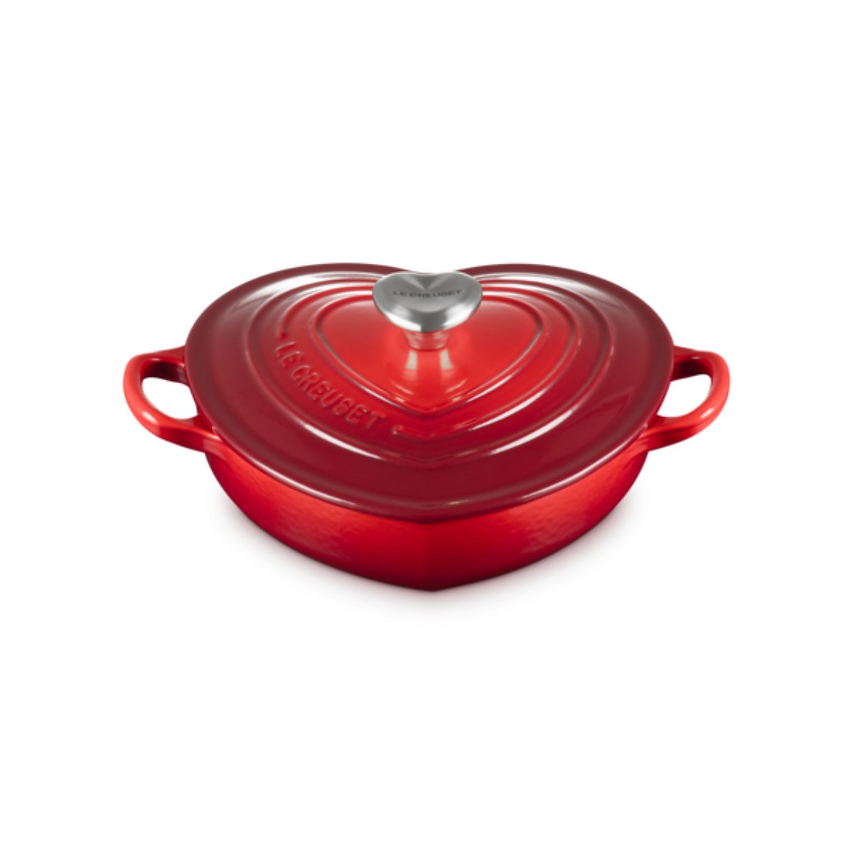 LE CREUSET Amour Low Heart-Shaped Cast Iron Pan 20 cm Cherry